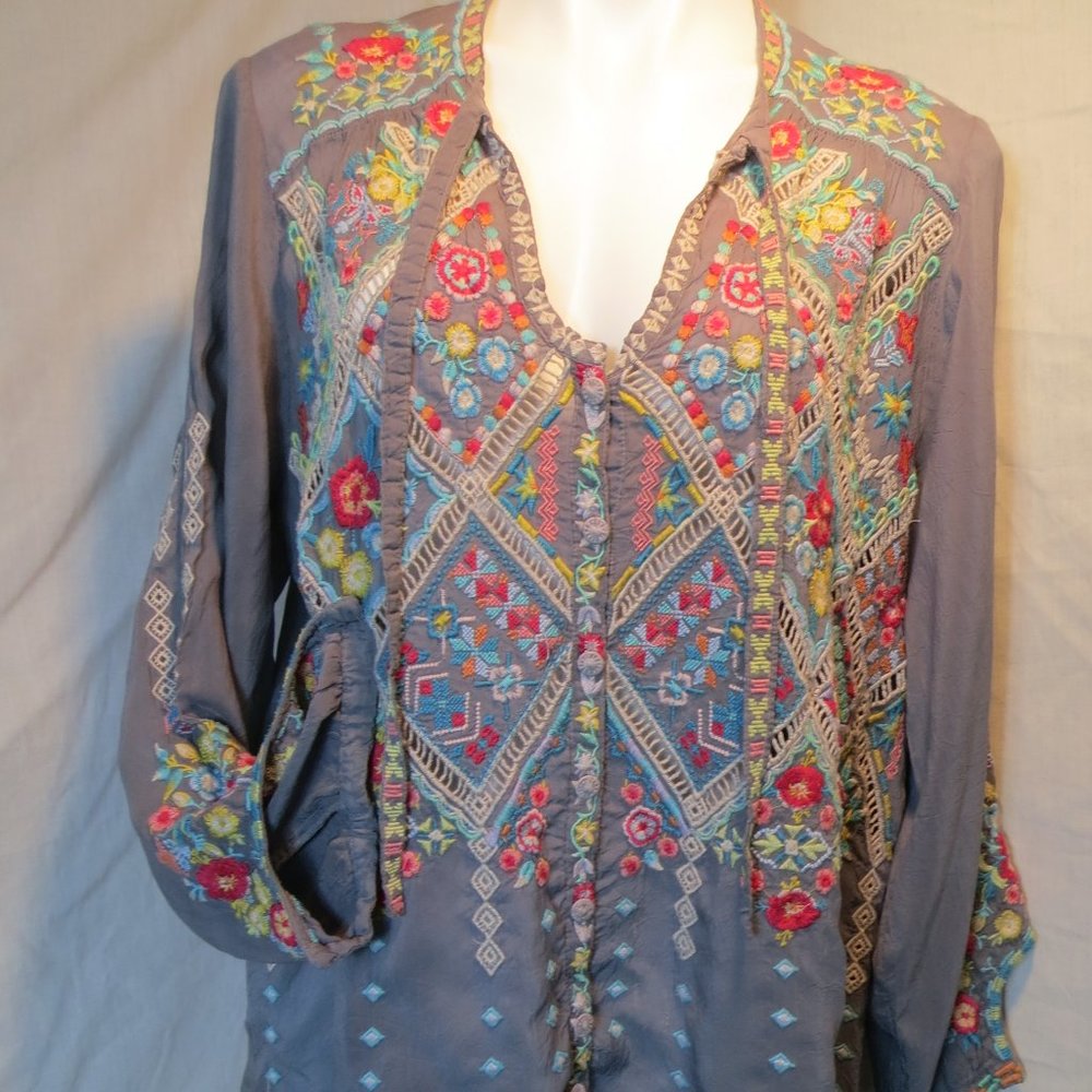 Johnny Was embroidered blouse